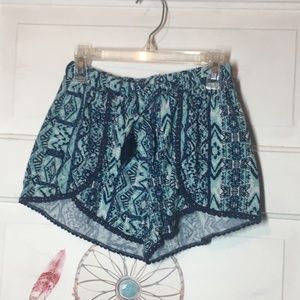 Navy blue and turquoise soft athletic Short